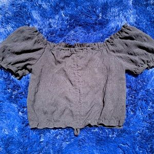 Vintage Black Crop Top